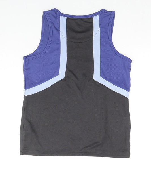 Marks and Spencer Boys Multicoloured Colourblock Polyester Basic Tank Size 7-8 Years Round Neck Pullover - N.Y.C