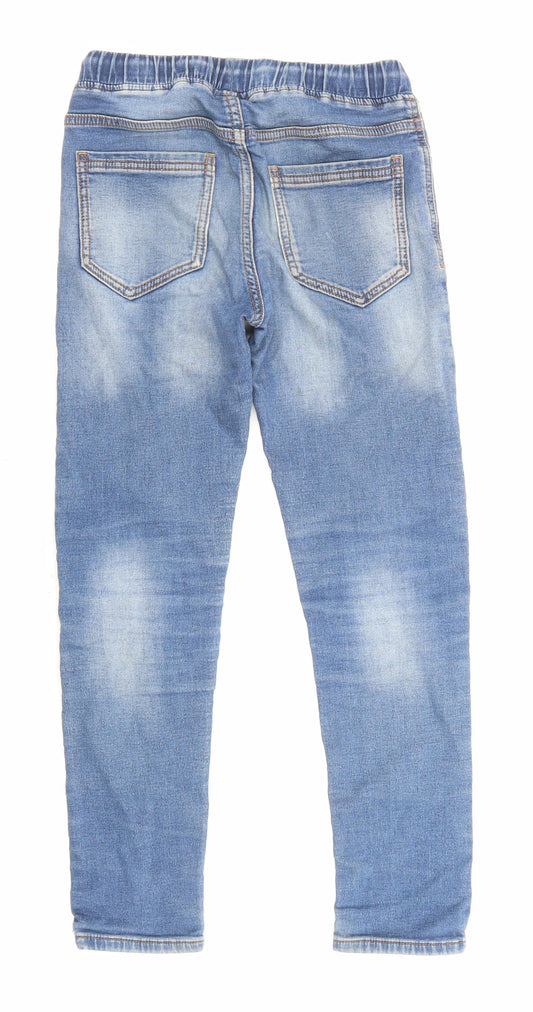 NEXT Boys Blue Copper Straight Jeans Size 9 Months L23 in Regular Drawstring