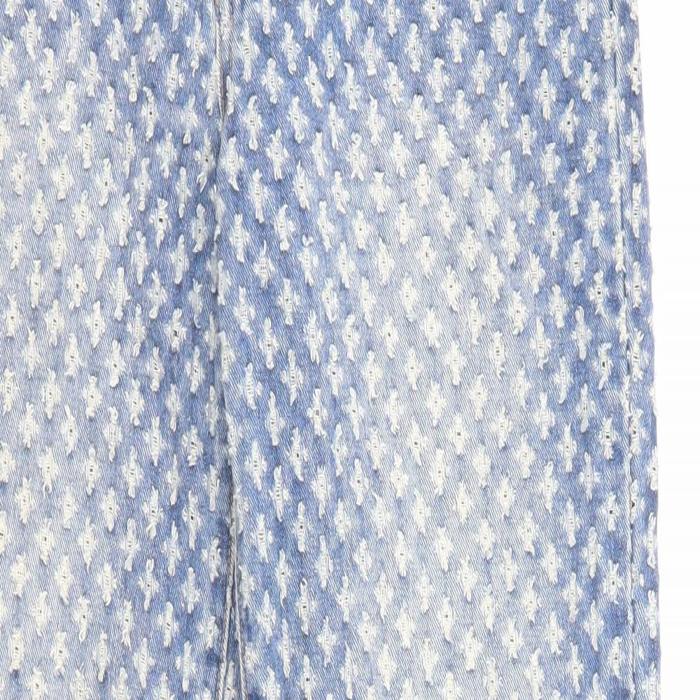 Jaded Womens Blue Geometric Cotton Straight Jeans Size 25 in L30 in Regular Zip - Pockets