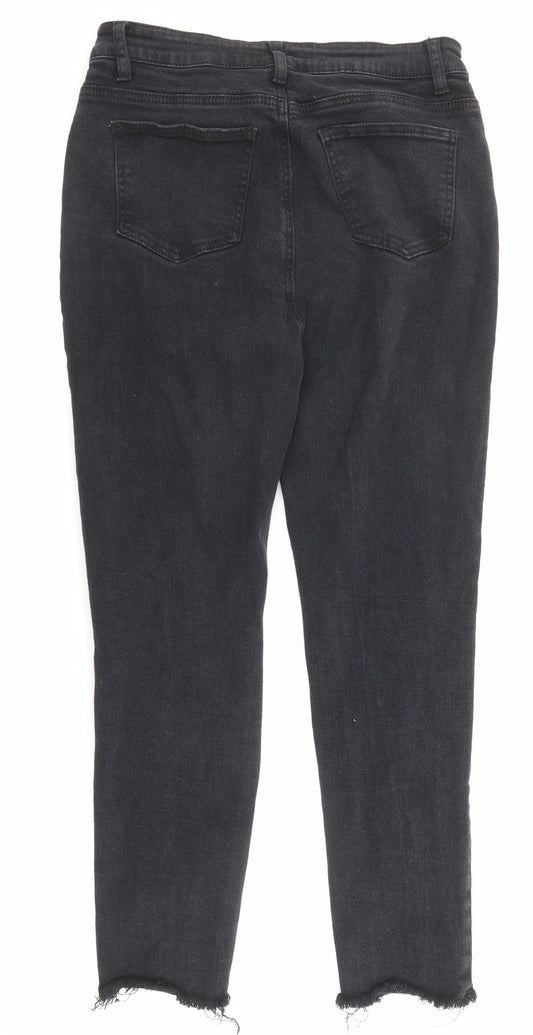 Sheilay Womens Black Cotton Skinny Jeans Size L L24 in Regular Zip - Pockets