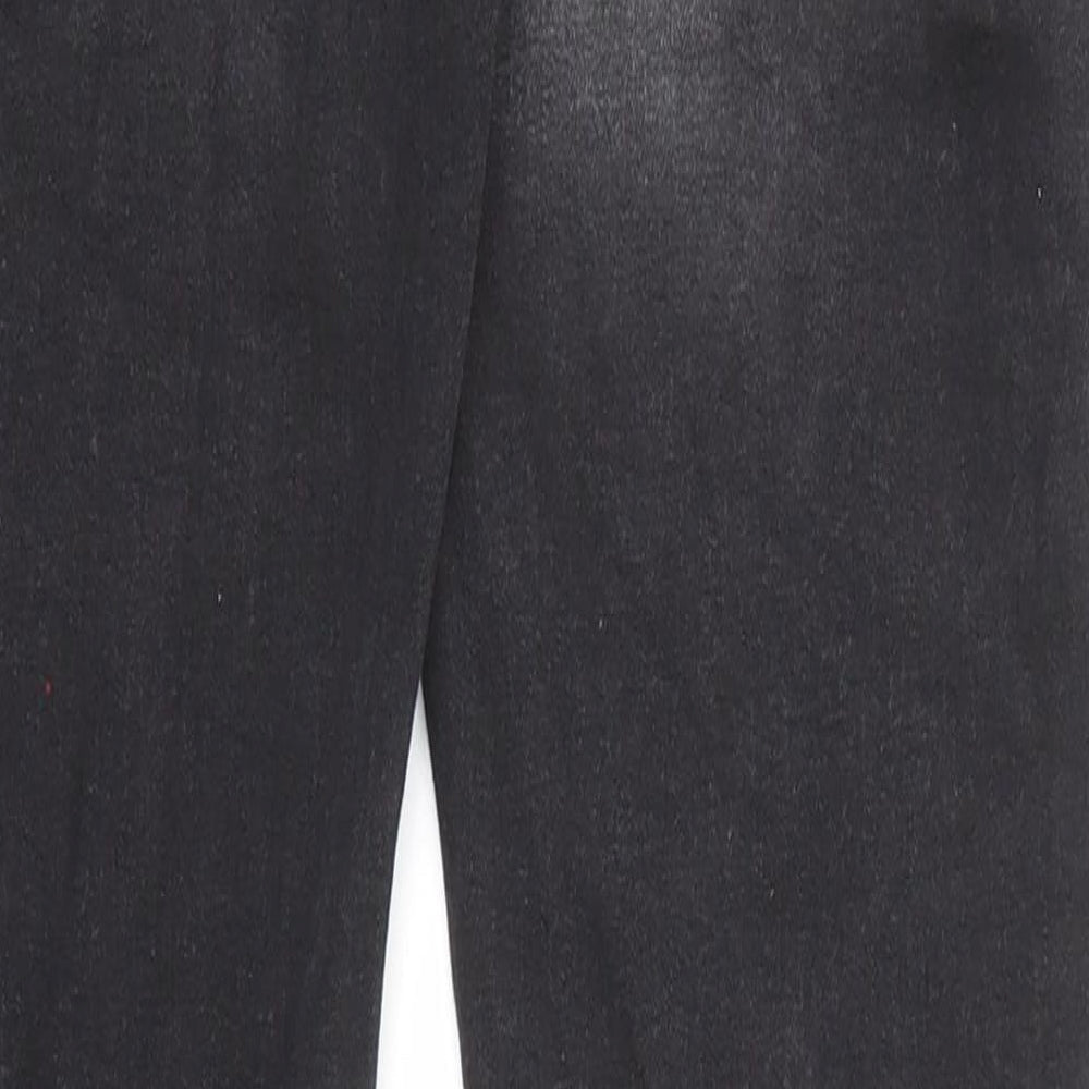 Brand and care label for Denim & Co. men’s black polyester skinny jeans, size 30, in, 32-inch leg regular zip - pockets