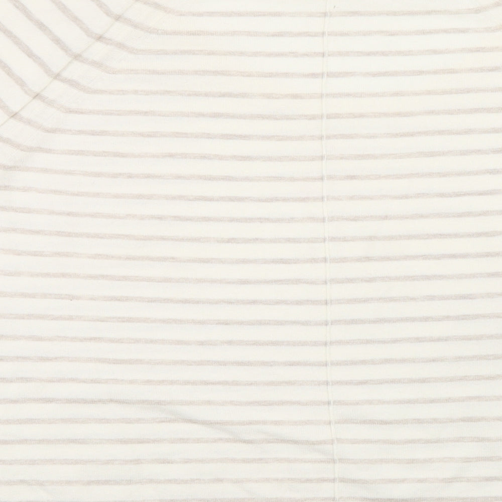 Gap Womens Beige Striped Cotton Jersey T-Shirt Size M Scoop Neck