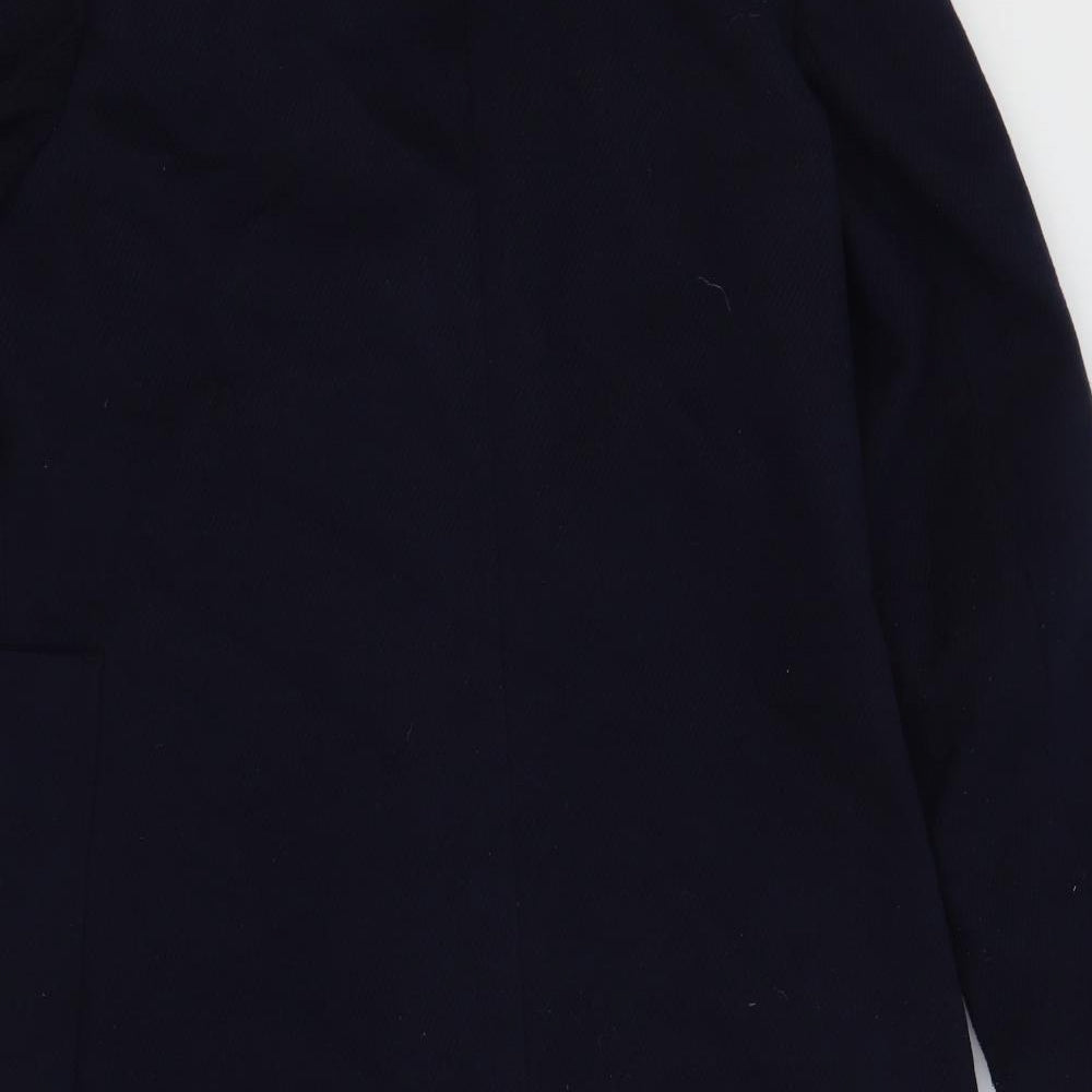 Brand and care label for Red Herring women’s blue overcoat coat, size UK 14, snap