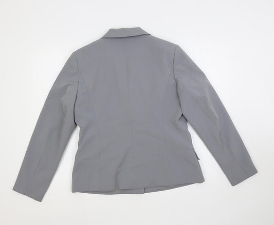 Damart Womens Grey Jacket Blazer Size 12 Button