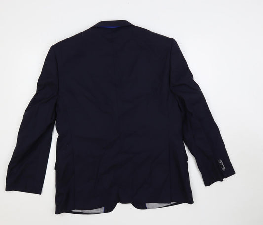 Performance suit Mens Blue Polyester Jacket Suit Jacket Size 42 Regular