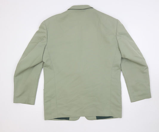 Browns Mens Green Polyester Jacket Blazer Size 42 Regular