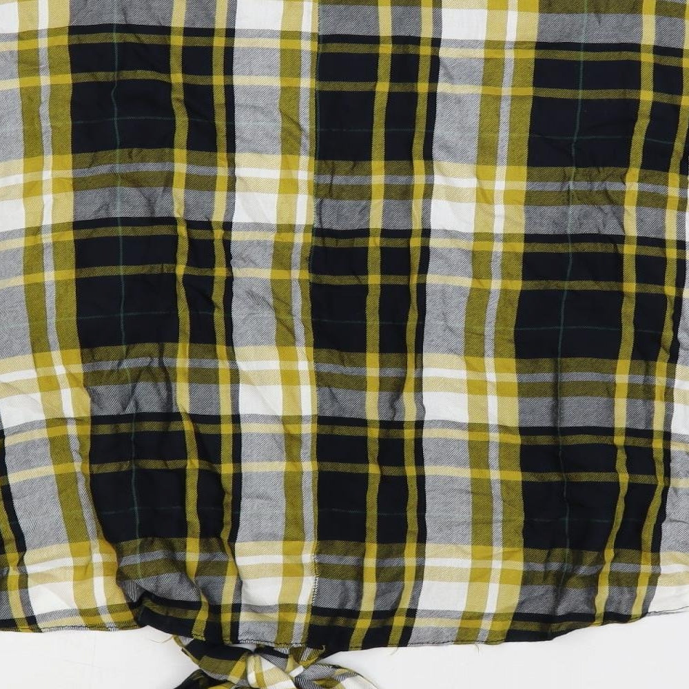 Dorothy Perkins Womens Multicoloured Plaid Viscose Basic Blouse Size 16 Boat Neck - Oversized