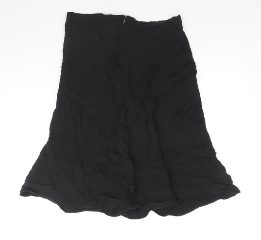 Zara Womens Black Viscose Trumpet Skirt Size 10 Zip