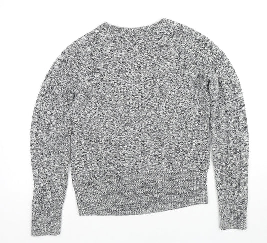 Gap Womens Grey Round Neck Cotton Pullover Jumper Size XS