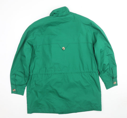 St Michael Womens Green Parka Coat Size 14 Zip