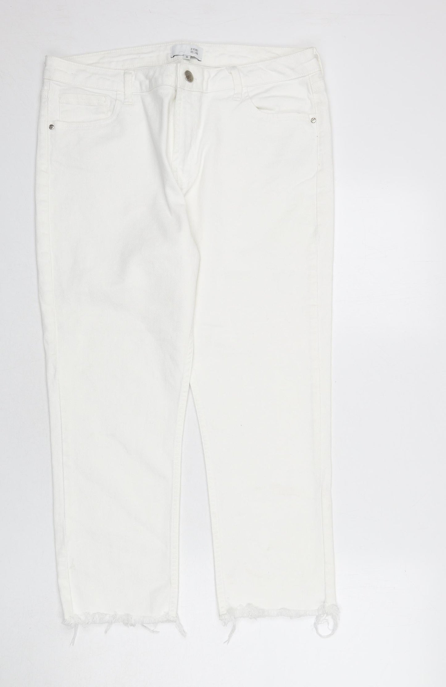 Henry Holland Womens White Cotton Capri Jeans Size 16 L34 in Regular Zip