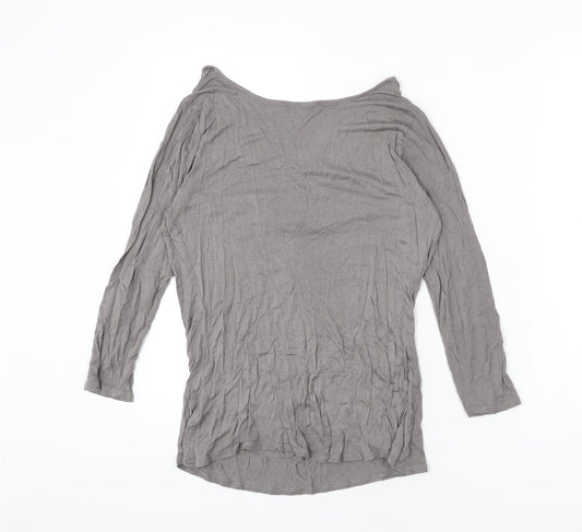 Gap Womens Grey Polyester Basic T-Shirt Size M V-Neck