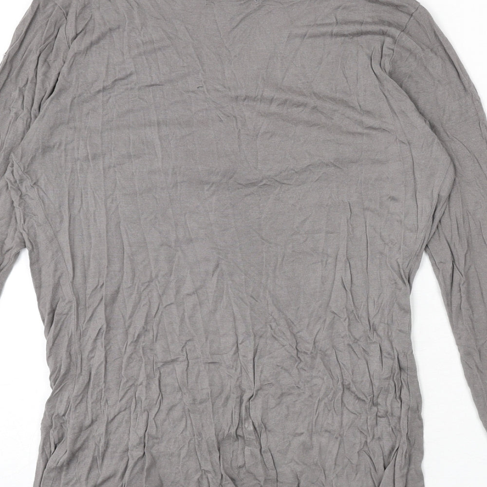 Gap Womens Grey Polyester Basic T-Shirt Size M V-Neck