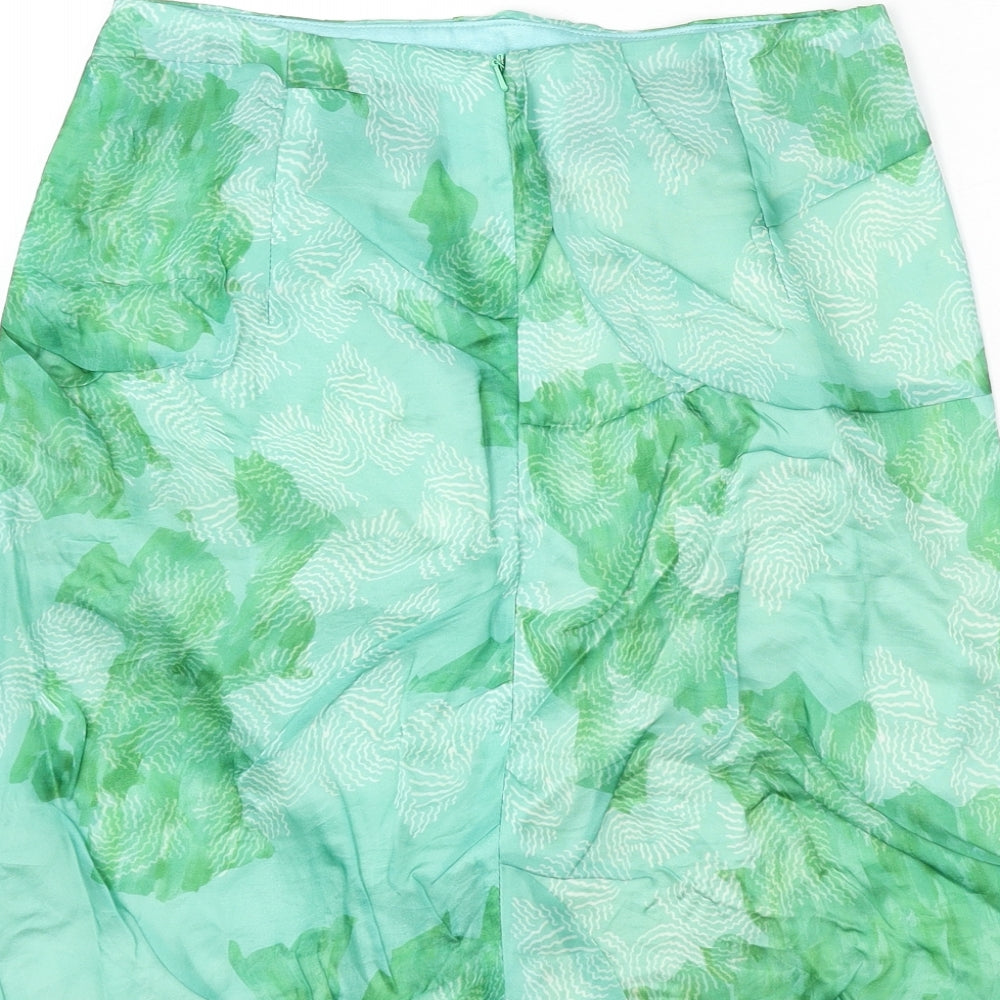 Michael van der Ham Womens Grey Geometric Silk Straight & Pencil Skirt Size 10 Zip