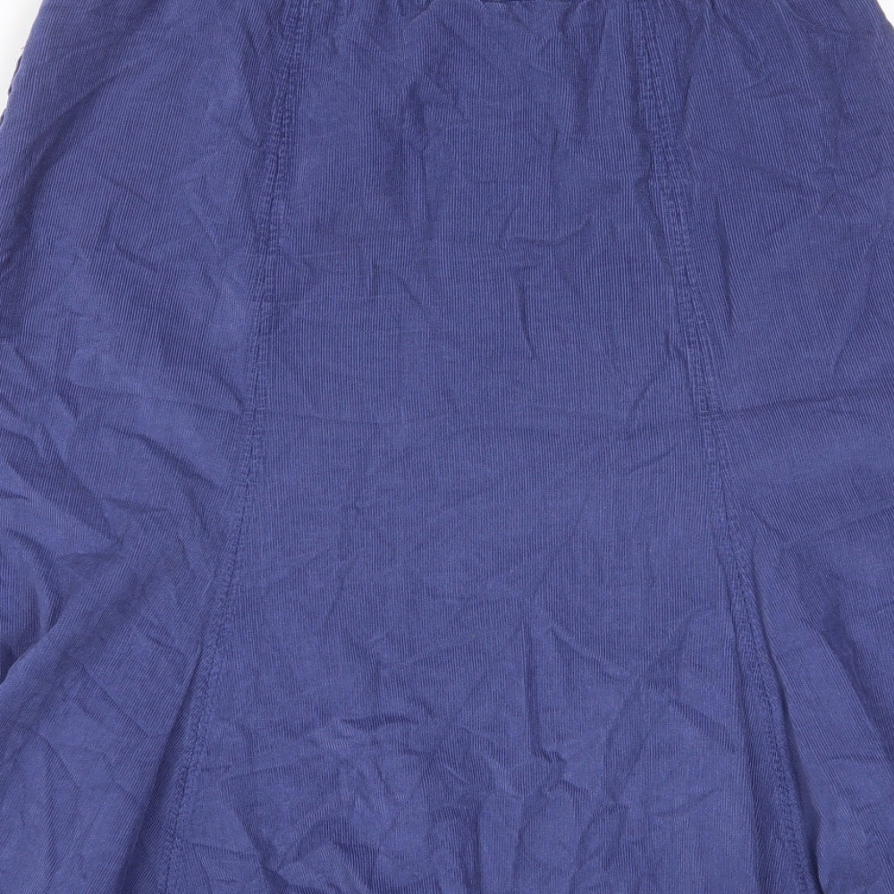 Bishopston Womens Purple Cotton A-Line Skirt Size 12 Zip - Pleated