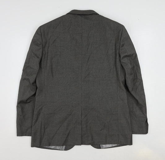 Woolworths Mens Grey Polyester Jacket Suit Jacket Size 42 Regular