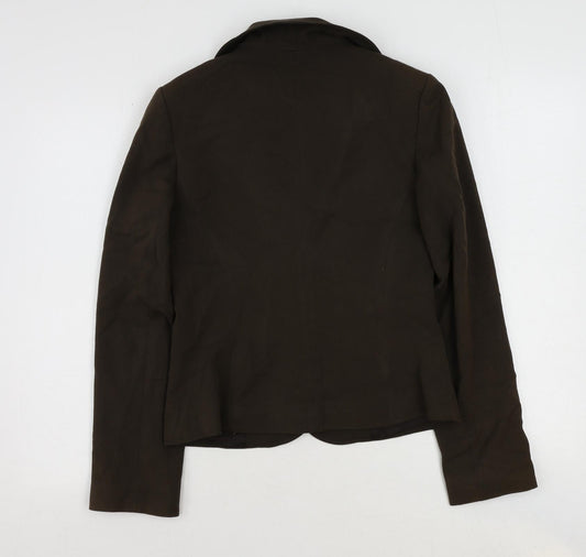 Kaliko Womens Brown Polyester Jacket Blazer Size 8