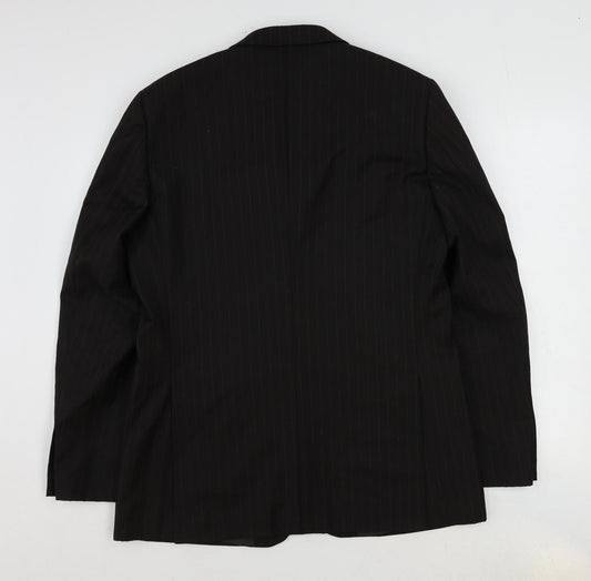 Topman Mens Brown Striped Wool Jacket Suit Jacket Size 40 Regular