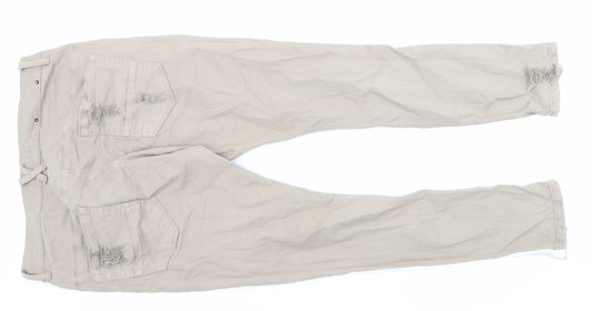 Sons Of Heroes Womens Beige Cotton Straight Jeans Size 31 in L26 in Regular Zip - Pockets