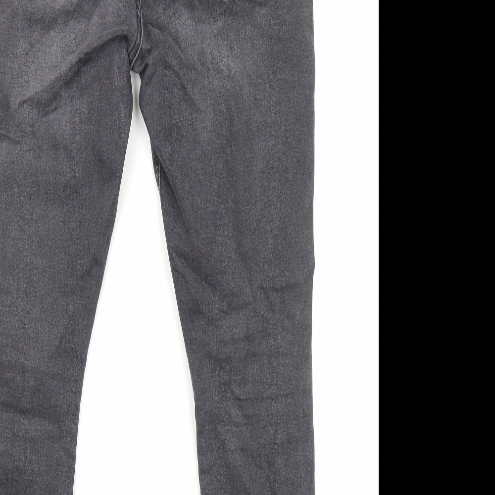 Topshop Womens Black Cotton Straight Jeans Size 32 in L30 in Regular Zip - Pockets