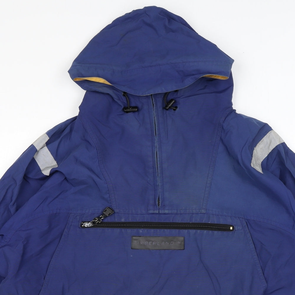Timberland Mens Blue Windbreaker Jacket Size S Zip