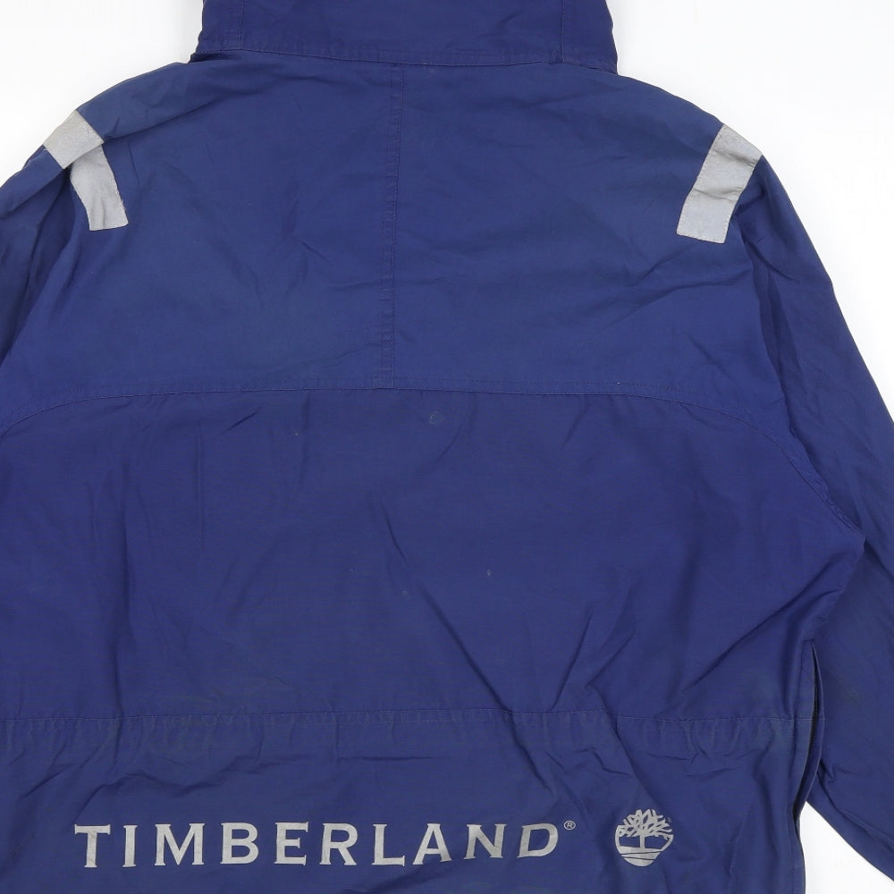 Timberland Mens Blue Windbreaker Jacket Size S Zip