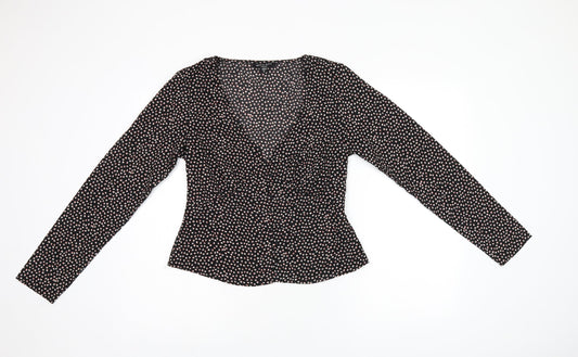 Womens UK Size M Brave Soul Black Polyester Button-Up