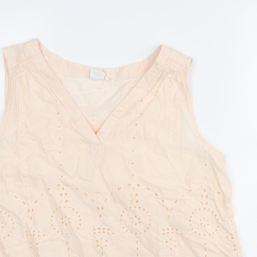 Gap Womens Pink Polyester Basic T-Shirt Size XS V-Neck