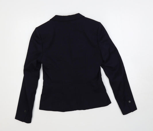 H&M Womens Blue Jacket Blazer Size 10 Button