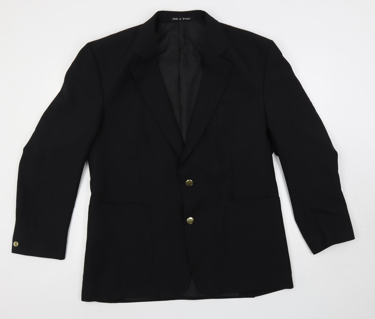 Dunn & Co Mens Black Polyester Jacket Blazer Size 42 Regular