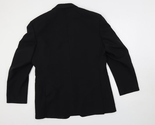 Dunn & Co Mens Black Polyester Jacket Blazer Size 42 Regular