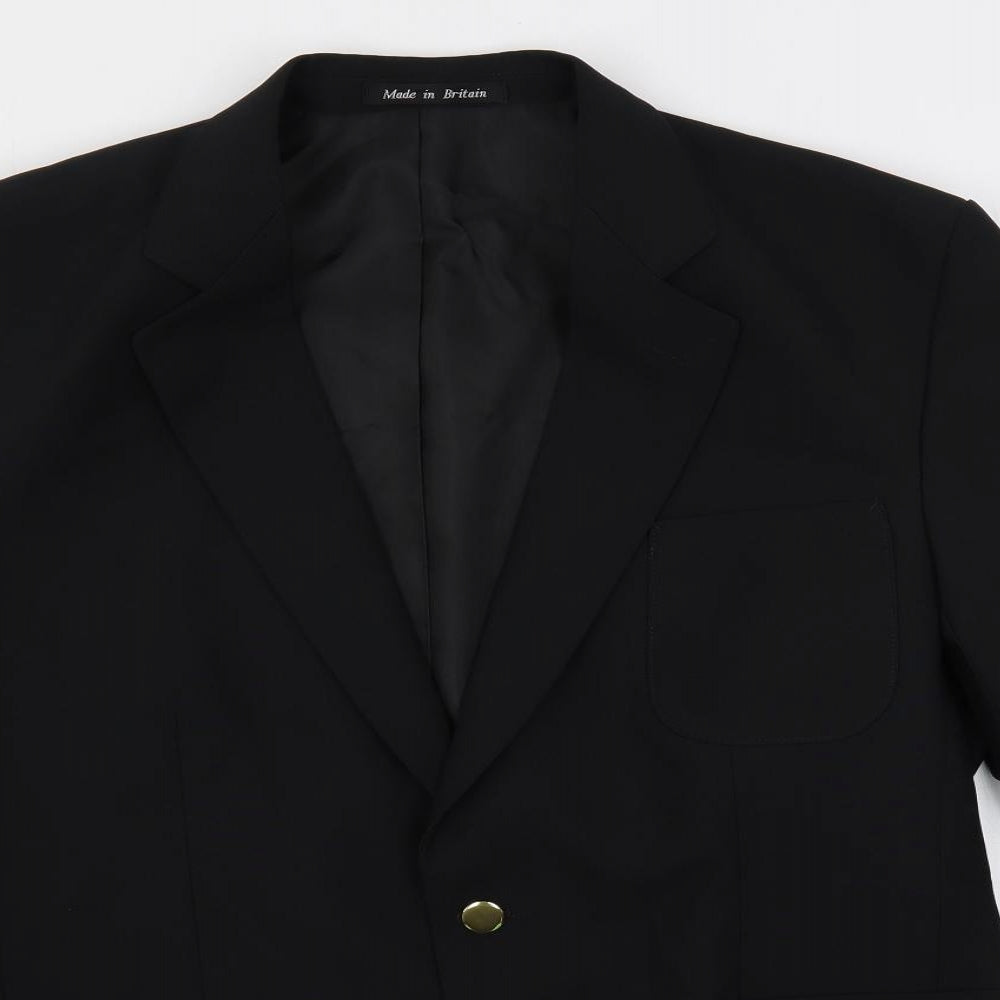 Dunn & Co Mens Black Polyester Jacket Blazer Size 42 Regular