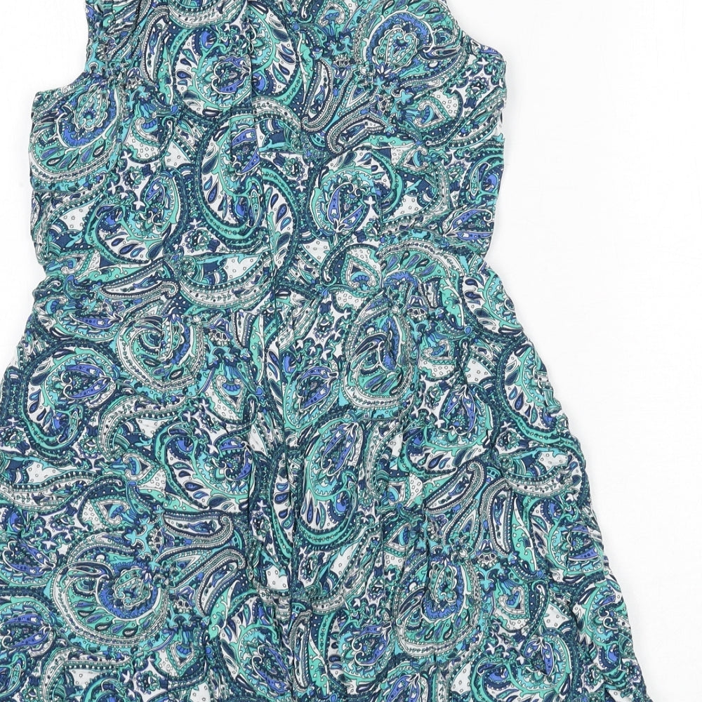 Brave Soul Womens Multicoloured Paisley Viscose Romper One-Piece Size S Zip