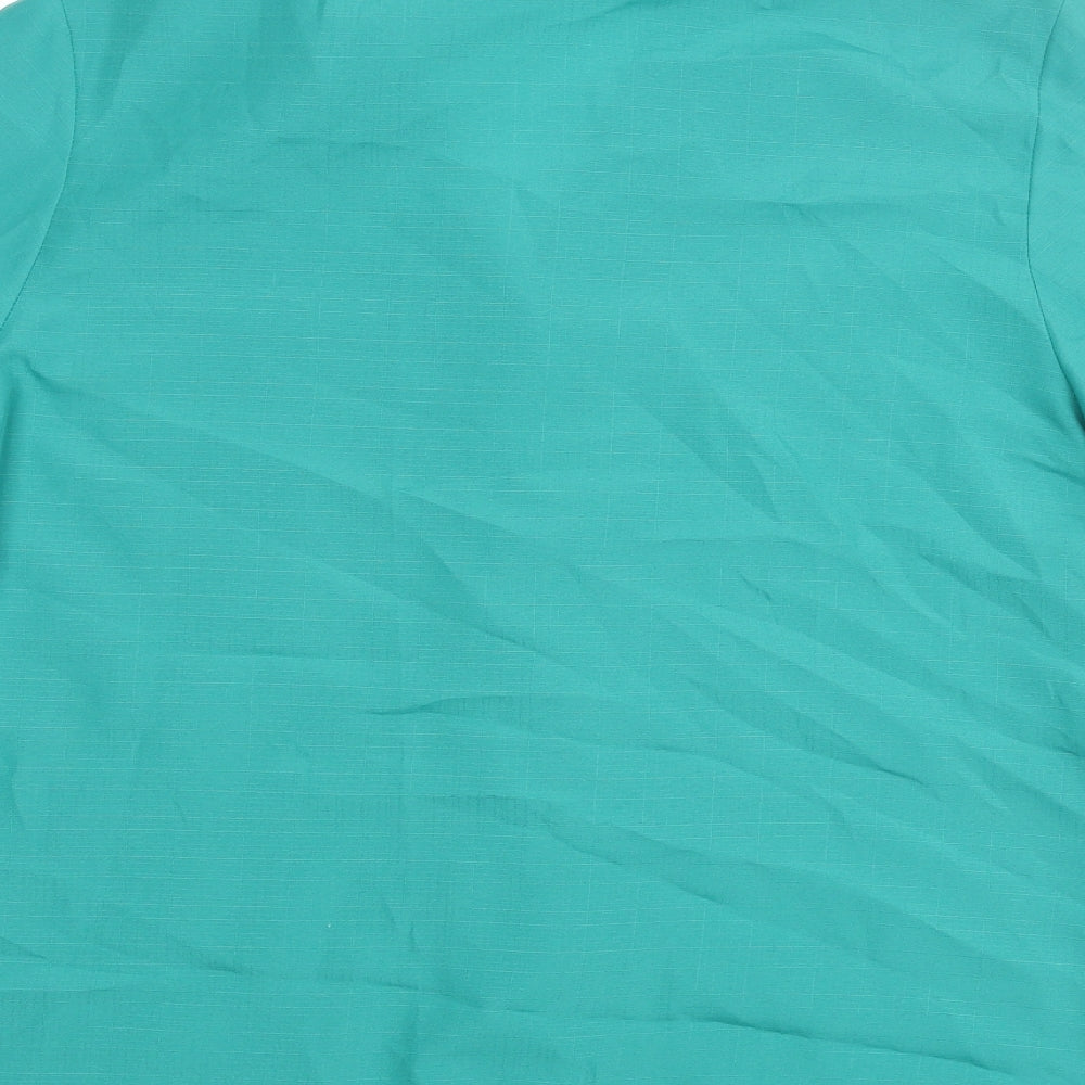 The Edinburgh Collection Womens Green Polyester Basic Button-Up Size 16 Collared