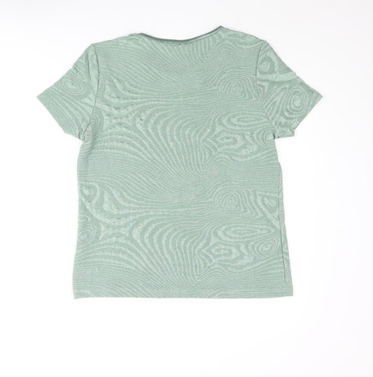 Anna Rose Womens Gold Polyester Basic T-Shirt Size L Round Neck