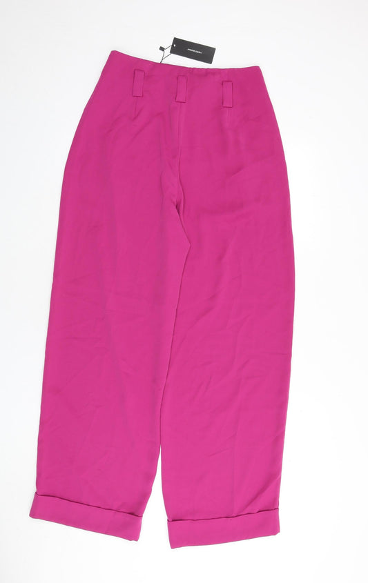VERO MODA Womens Purple Polyester Trousers Size 8 L28 in Regular Zip