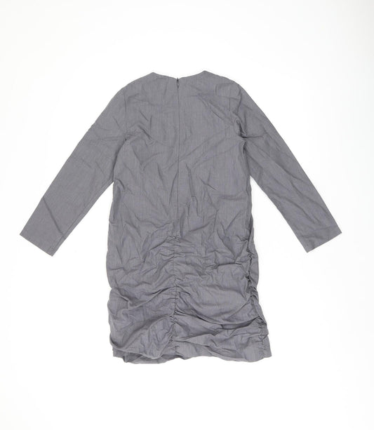 Motoreta Girls Grey Cotton Shift Size 8-9 Years Round Neck Zip