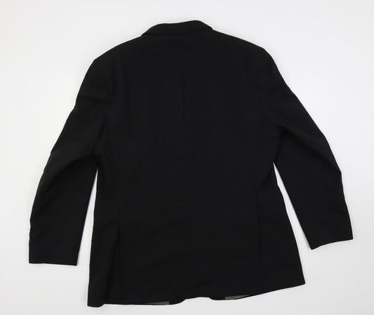 Marks and Spencer Mens Black Polyester Jacket Suit Jacket Size 44 Regular