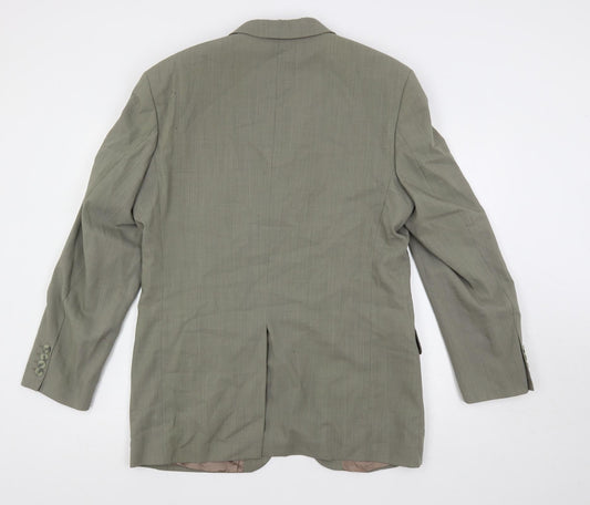 Cecil Gee Mens Green Wool Jacket Suit Jacket Size 40 Regular