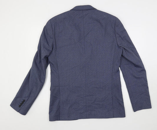 NEXT Mens Blue Polyester Jacket Suit Jacket Size 40 Regular