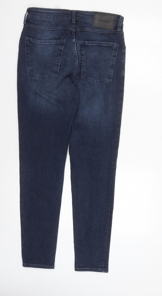 Pull&Bear Mens Blue Cotton Skinny Jeans Size 30 in L30 in Regular Zip