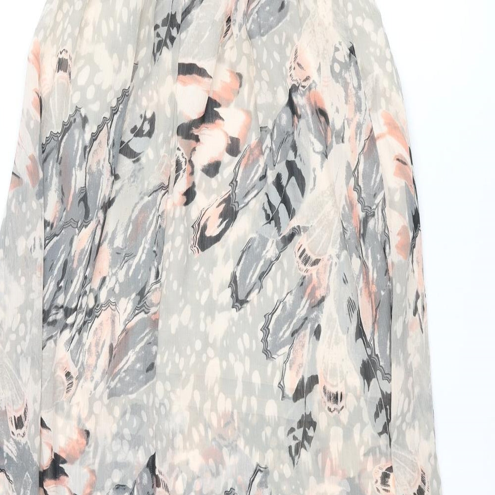 Brand and care label for Miss Selfridge women’s multicoloured geometric polyester fit & flare, square neck pullover