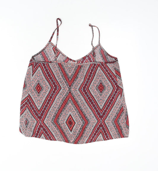 Hollister Womens Multicoloured Geometric Polyester Camisole Tank Size S V-Neck
