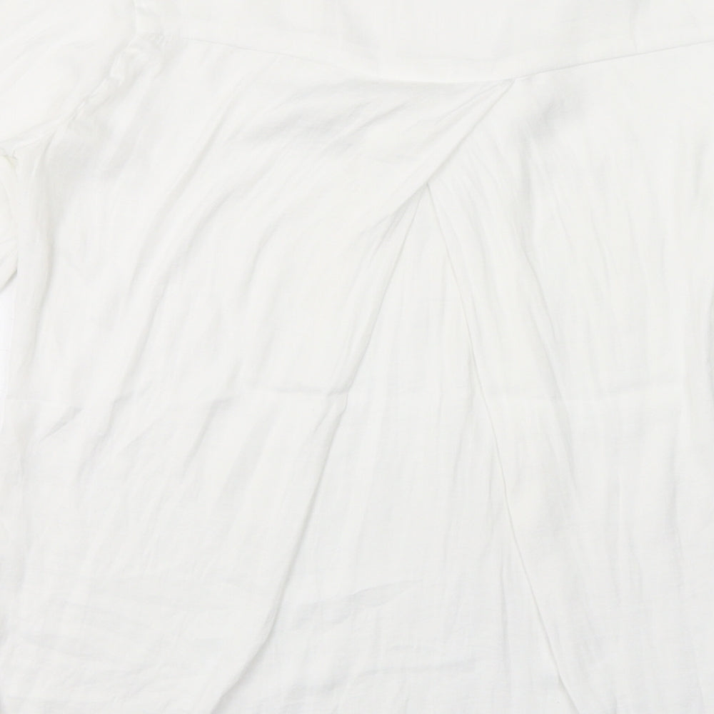 Womens UK Size XS Stradivarius White Polyester Blouse