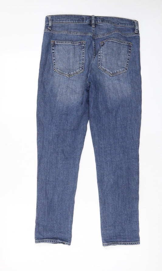 Gap Womens Blue Cotton Capri Jeans Size 30 in L26 in Regular Zip - Pockets, Belt Loops, Star, Studs
