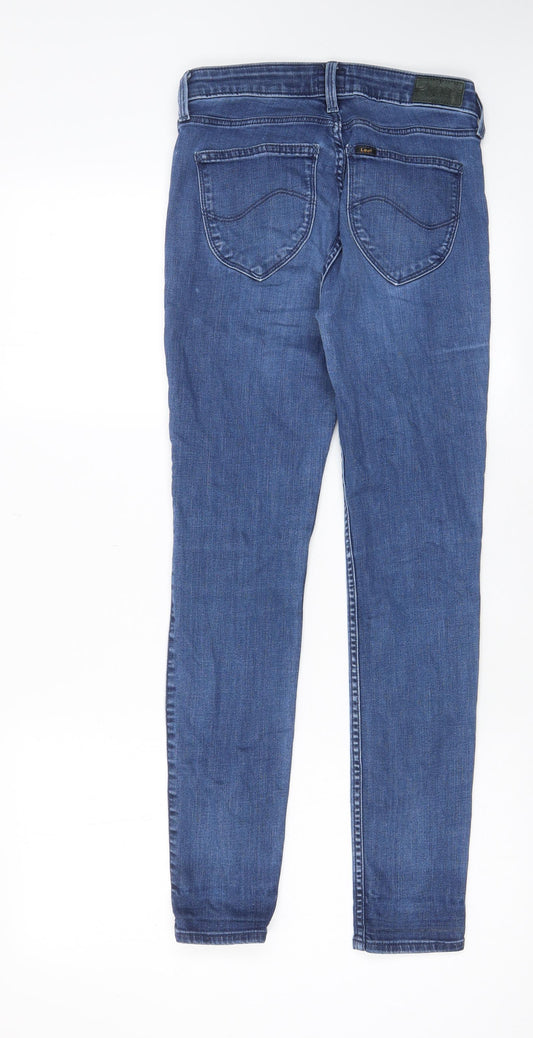 Lee Womens Blue Cotton Skinny Jeans Size 27 in L31 in Regular Zip - Pocket