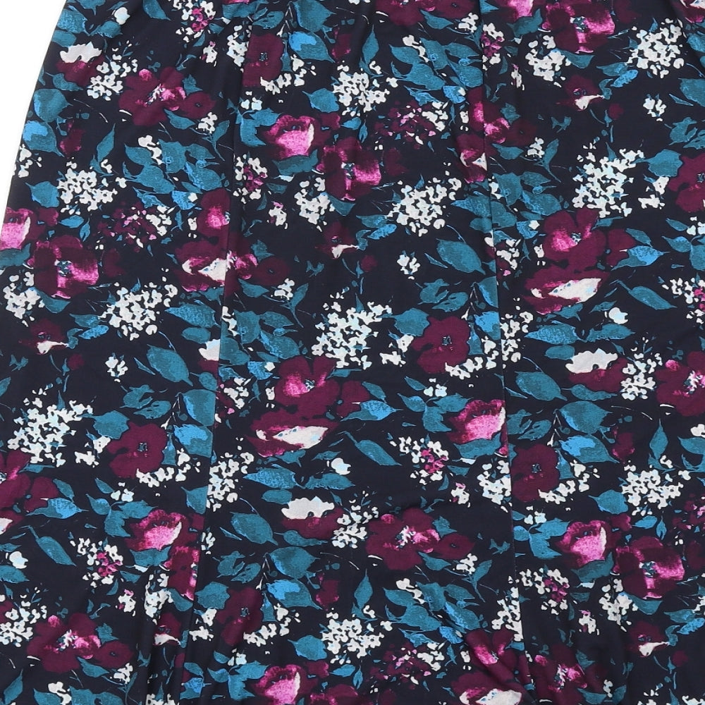 Kate Lilly Womens Multicoloured Floral Polyester A-Line Skirt Size 10