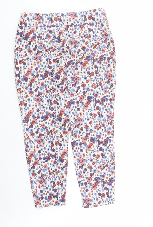 phase Womens Multicoloured Floral Polyester Carrot Trousers Size 14 L27 in Regular Zip
