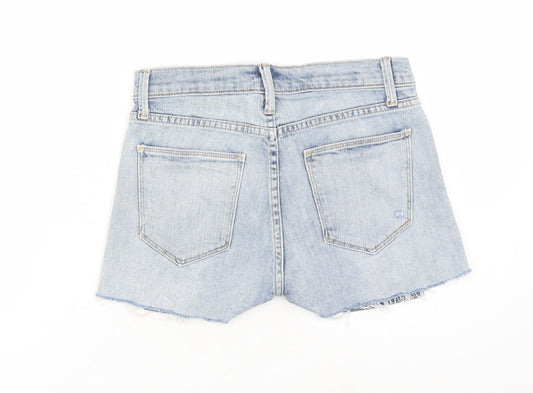 Gap Womens Blue Cotton Cut-Off Shorts Size 28 in L3 in Regular Zip - Distressed