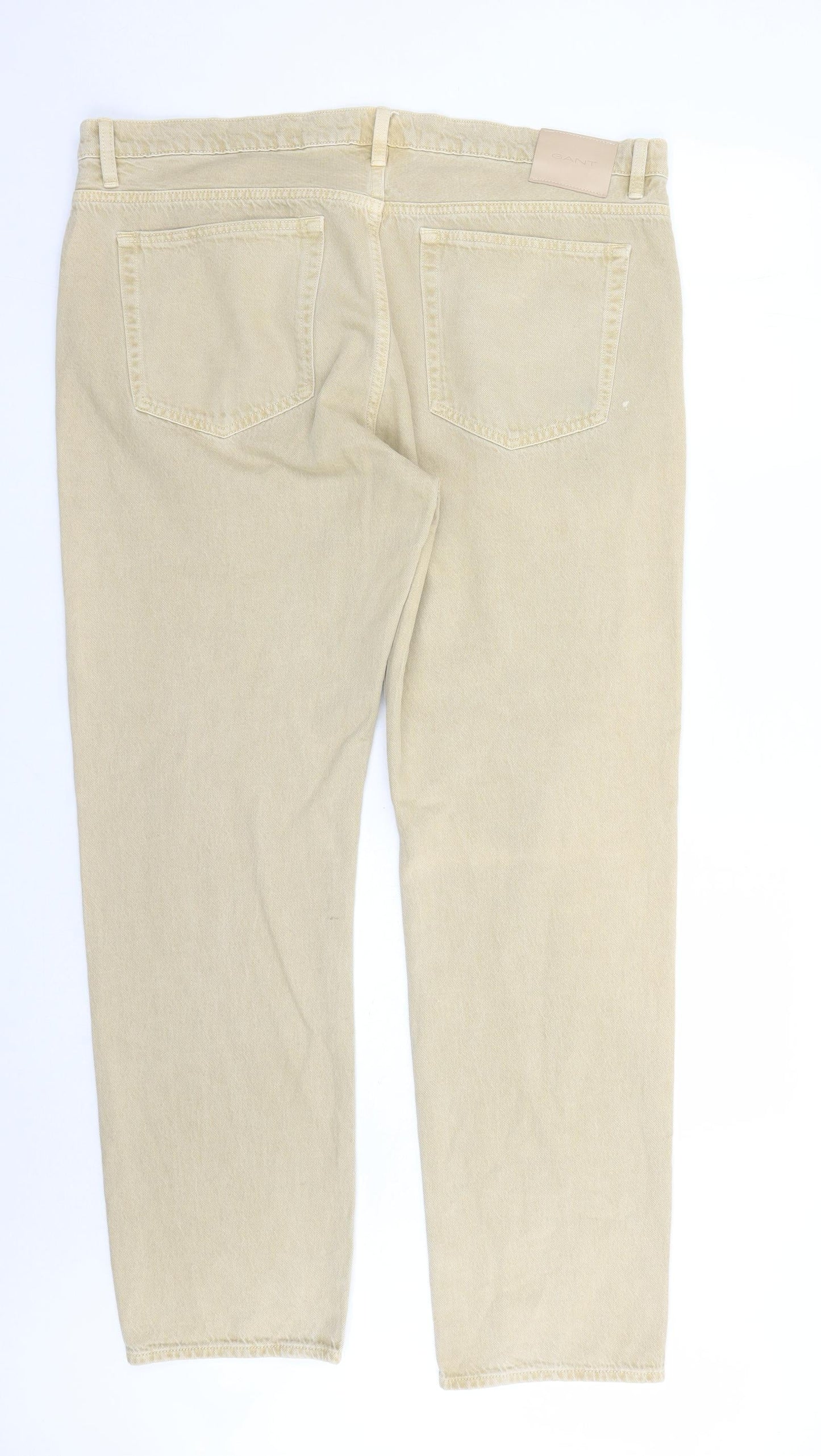 GANT Mens Beige Cotton Straight Jeans Size 40 in L31 in Regular Zip